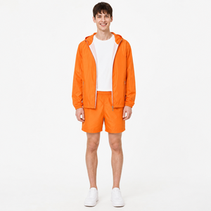Ensemble de survêtement sportif personnalisé pour hommes : veste coupe-vent et short en nylon – Fournisseur en gros - Product Image 5