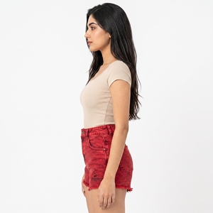 Shorts délavés à l'acide pour femmes, tendance, offrant un tissu doux, une grande flexibilité et un look branché, parfaits pour une tenue décontractée estivale. - Product Image 6