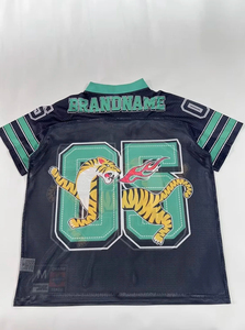 Maillot de football unisexe sur mesure de haute qualité, logo frontal, col en V, coupe classique, respirant, imprimé par sublimation, maille 220g - Product Image 2