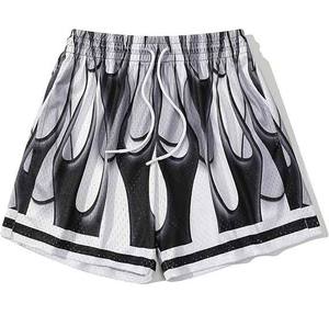 Shorts unisexes Hnz à rayures imprimées en spandex, avec cordon de serrage, taille élastique, coupe ample, pour la course à pied et la gym - Product Image 5