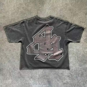 Camisetas Casuales de Verano para Hombre, Personalizadas, Vintage, Lisas, 100% Algodón, Impresión Serigráfica, Antiarrugas, Transpirables, Cuello en V, Estilo Acid Wash - Product Image 5