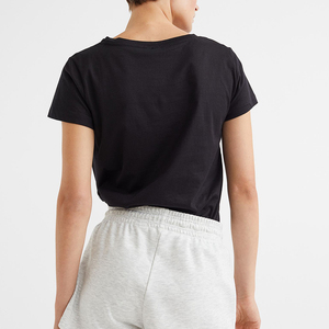 Camiseta de Verano para Mujer, Informal, de Poliéster/Algodón, con Estampado de Letras, Hombros Caídos, Mangas Cortas, Corte Holgado, Impresión Serigrafiada - Product Image 3