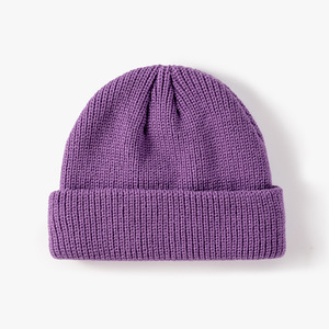 Gorro de Punto Unisex de Color Sólido, 100% Acrílico, Gorro Cálido Informal de Invierno para Adultos, Circunferencia de Cabeza de 56-58 cm - Product Image 5