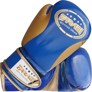 Gants de boxe FARABI en cuir PU durables de haute qualité, couleur bleu or, pour toutes les saisons, pour enfants, MMA, Muay Thai - Product Image 3