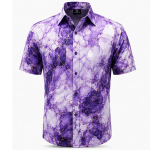 Chemise pour homme élégante à motif abstrait, en tissu doux et au design moderne à coupe classique, chemise à imprimé graphique - Product Image 1