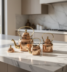 Tetera de Cobre Forjada a Mano con Asa de Latón, Utensilios de Cocina de Cobre Ecológicos y Duraderos con Tapa para Hoteles, Restaurantes y Cafeterías - Product Image 2