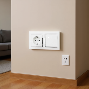 ExtraStar Single Pole Switch 83x83mm Wall <b>Socket</b> With <b>Cover</b> Plate For Home Use - Product Image 3