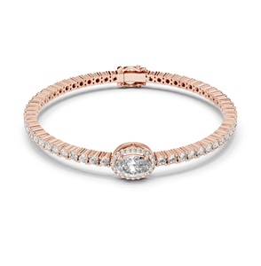 สร้อยข้อมือเพชรทรงกลมแบบเทนนิสประดับเพชรเม็ดใหญ่ทรงเบเซล ดีไซน์หรูหราสำหรับผู้หญิง - Product Image 1