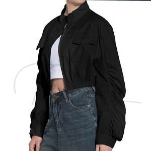 Veste courte pour femme avec logo personnalisé, nouvelle collection 2026, manches longues, veste bomber légère pour femme - Product Image 3
