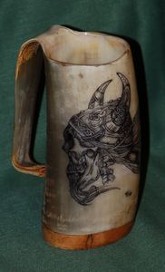 Mug à eau en corne de buffle Stander Logo, fait main, corne de buffle naturelle, tasse à boire rustique, vaisselle de bar à domicile et prix bas - Product Image 5