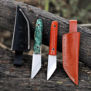 Cuchillo de camping personalizado OEM pequeño tipo Tanto de hoja fija de acero inoxidable con punta caída, cuchillos utilitarios EDC compactos con mango de resina y espiga completa - Product Image 1