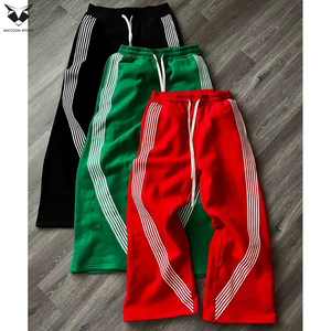 Trackpants Stripes Oversized Baggy Jogger <b>Flared</b> Track Pants Best Quality Men's Curved Striped Straight Knit <b>Sweatpants</b> - Product Image 2