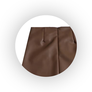 Jupe en cuir véritable personnalisée de qualité supérieure pour femme – Vêtement d'extérieur tendance à prix abordable – Jupes en cuir grande taille pour femme - Product Image 4