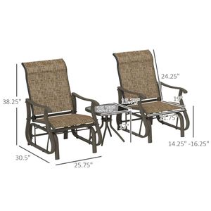 Ensemble de jardin 3 pièces marron clair, chaise de terrasse et mobilier d'extérieur - Product Image 6