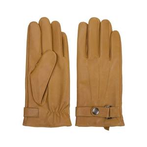 Gants tactiles en cuir beige pour femme, avec détection d'aiguille, à doigts entiers, manchette fendue, longueur poignet, doublure cachemire, pour usage quotidien décontracté - Product Image 3