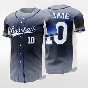 Camiseta de Béisbol para Hombre, Manga Corta, Sublimada, Absorbente de Humedad, 100% Poliéster, Color Degradado, Cierre de Botones, Ropa Deportiva para Adultos - Product Image 3