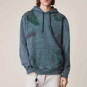 เสื้อฮู้ดดี้ผู้ชายแบบสวมหัว สีเขียวอมฟ้าล้วน ผ้าฝ้าย 100% ซักย้อมแบบแอซิดวอช เนื้อผ้าหนานุ่ม ซับในด้วยผ้าฟลีซ ระบายอากาศได้ดี รุ่นล่าสุด ขายส่งตามสั่ง - Product Image 6