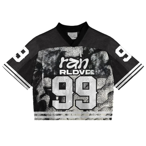 Y2K Streetwear Graphic Print Crop Football Jersey and Shorts <b>Set</b> Unisex Bloccore <b>Mesh</b> <b>Two</b> <b>Piece</b> Tracksuit Custom Team Uniform - Product Image 2