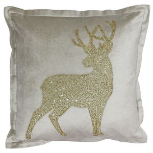 Luxury <b>Velvet</b> Cushion Cover Glass Bugle Bead Leaf Pattern Pillow Case Sofa Couch Home Living Room <b>Bedding</b> Decorative Accent - Product Image 4