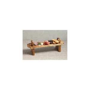 Plateau de service artisanal en bois d'acacia - Thème fruits moderne, design rétractable, décoratif pour le Ramadan et les occasions - Dernier modèle de plateau en bois - Product Image 3