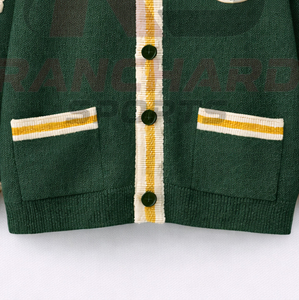 Cardigan universitaire personnalisé HBCU |   Pull sans manches en tricot boutonné sur le devant |   Vêtements de rue 100% coton écologiques - Product Image 3