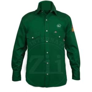 Proveedor Certificado ZUNEZI INTERNATIONAL ZI-8017 Camisa de Trabajo Ignífuga NFPA 2112 Algodón/Nailon Mecánico Soldadura Seguridad 300-500C - Product Image 1