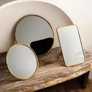 Elegante Espejo de Mesa Metálico con Soporte para Tocador, Espejo Cosmético - Product Image 4