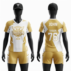 ชุดปั่นจักรยาน TAISON SPORTS รุ่น Unisex ผ้าโพลีเอสเตอร์ระบายความชื้นระดับพรีเมียม 180 GSM เป็นมิตรกับสิ่งแวดล้อม สีขาวทอง ดีไซน์แผงสี - Product Image 1