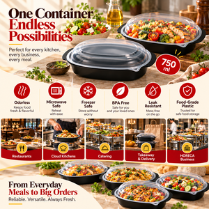 750ml Recyclable PP American Style Food Packaging <b>Container</b> for Restaurant Meals Takeaway Food Delivery Commercial Meal Prep - Product Image 4