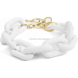 Coloré Résine Chunky Chaîne Bracelet Surdimensionné Élégant À La Main Bracelet Léger Bold Bijoux Accessoires - Product Image 5