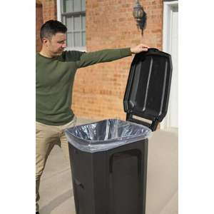 Contenedor de Basura con Ruedas de Plástico Negro Resistente de 50 Galones para Uso Doméstico - Product Image 5