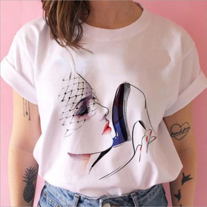 Camiseta de Algodón de Moda para Mujer, Manga Corta, Estilo Casual de Verano, Diseño de Logotipo Personalizado, Proveedor Mayorista - Product Image 2