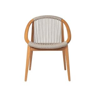 Chaise de salle à manger scandinave en teck massif avec assise en corde tressée – Fournisseur de mobilier moderne pour restaurants, cafés et hôtels - Product Image 1