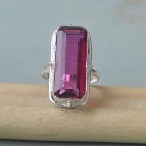 Natural Rhodolite Garnet Quartz Gemstone <b>Ring</b> 925 Sterling <b>Silver</b> Handmade <b>Statement</b> Jewelry - Product Image 1
