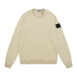 Sudadera Clásica Casual de Color Liso con Manga Regular, Unisex, Oversize, de Punto para Otoño, con Insignias en el Cuello, Modelo Igual para Parejas - Product Image 5