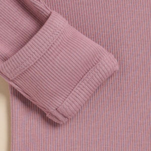 Body manches longues en bambou élasthanne bio de qualité supérieure-Rose nostalgie - Product Image 4