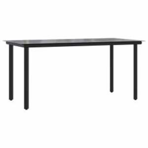 Juego de Comedor para Jardín Negro con Mesa, Sillas Marrones y Cojines Gris Claro - Product Image 4