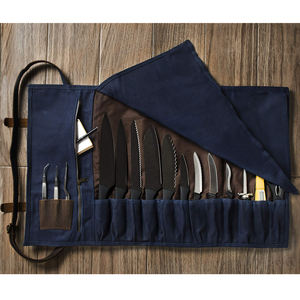 กระเป๋าใส่มีดเชฟแบบหนังและผ้าใบ สำหรับจัดเก็บอุปกรณ์ครัวมืออาชีพ รุ่น LCKR-0014 - Product Image 2