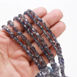 ลูกปัด iolite ธรรมชาติขนาด16นิ้วขนาด AAA 4x8มม. ทรงรีสำหรับทำเครื่องประดับทำจากหินธรรมชาติ - Product Image 1