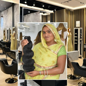 Máquina de cabello indio natural sin procesar Trama doble Sin desprendimiento Proveedor Bodywave Bundles Extensiones de cabello humano crudo - Product Image 5