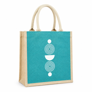 Geometric Pattern Eco-Friendly Jute Tote <b>Bag</b> <b>Medium</b> <b>Size</b> Top Handle Beach & Groceries Shopping <b>Bag</b> - Product Image 1