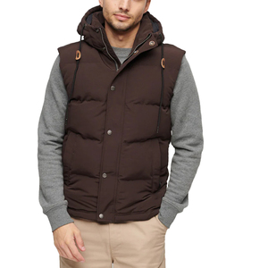Chaleco acolchado sin mangas con capucha para hombre, con cremallera, logotipo personalizado, cálido, cortavientos, acolchado, en oferta. - Product Image 1