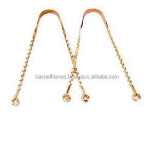 Limpiador de Lengua de Cobre Puro, Raspador con Mango Espiral Ondulado, Herramienta Ayurvédica para la Higiene Bucal, Eliminador de Mal Aliento - Product Image 3