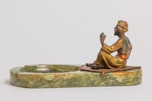 Cenicero de Aluminio sin Humo Estilo Americano Pintado en Frío con Ónix Verde Austriaco, Coleccionable Vintage de Lujo, Soporte de Mesa Duradero - Product Image 4