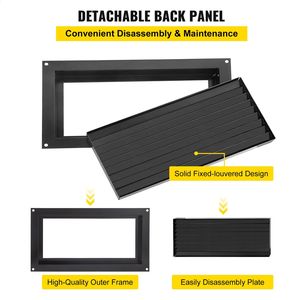 Griglia di ventilazione a parete per spazi ristretti e fondamenta, 8 pollici di altezza x 16 pollici di larghezza, con copertura per ventilazione - Product Image 6
