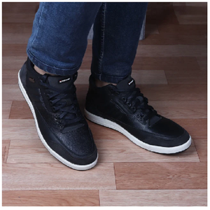 Chaussures de sport décontractées noires pour hommes, élégantes, à lacets, confortables pour la marche quotidienne, chaussures tendance. - Product Image 5