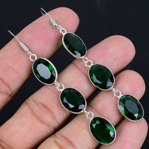 Magnifiques boucles d'oreilles pendantes en pierres précieuses faites à la main, style Dangal, cadeau pour elle, unisexe, origine Rajasthan, occasion mariage - Product Image 2