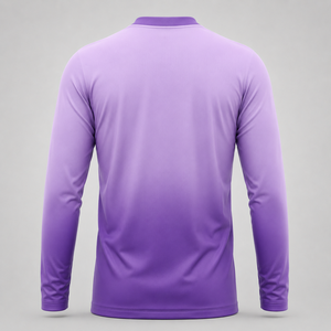 เสื้อฟุตบอลแขนยาวสีม่วงสำหรับผู้ชาย คอกลม ระบายเหงื่อได้ดี พิมพ์ลายแบบซับลิเมชั่น ชื่อทีมด้านหลัง ผ้าโพลีเอสเตอร์ 180 กรัม - Product Image 4