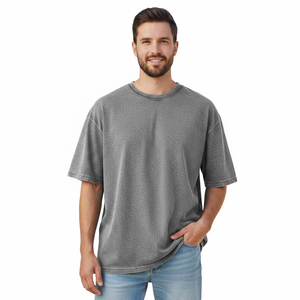 Camiseta de Manga Corta Extra Grande de Algodón Jersey para Hombre con Logotipo Estampado en la Parte Delantera, Diseño Casual con Cuello Redondo - Product Image 4
