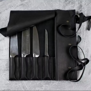 Organisateur de couteaux pliable en cuir véritable écologique et durable, style chasse, 4-6 compartiments, portable, robuste lkr-0232 - Product Image 1